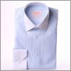 Chemise � petits carreaux bleus et blancs, col et poignets blancs