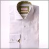 Chemise blanche à col et poignets à motifs verts