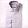 Chemise blanche à col et poignets à motifs gris clair