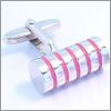 Barre argent�e avec des stries roses