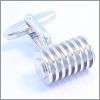 Cylinder cufflinks with rhodium circles