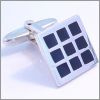 Square cufflinks with black checks