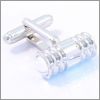 Bar cufflinks with two transluscent stones