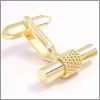 Gilded cabled bar cufflinks