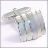 Rhodium stairs cufflinks