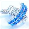 Croix Swarovski bleue et blanche
