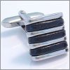 Square cufflinks with a rubber band