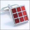 Gradient red enamel cufflinks