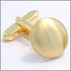 Brushed gold round cufflinks