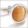 Rond avec une pierre de verre marron orange