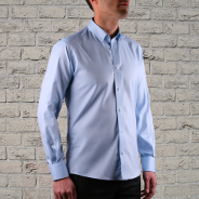 Button-down collar unbuttoned