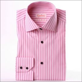 Chemise à rayures roses et noires