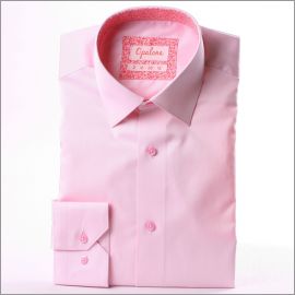 Chemise rose à col à motifs liberty roses