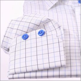 Chemise blanche à carreaux bleus 