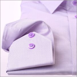 Chemise à petits carreaux mauves et blancs