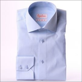 Chemise à petits carreaux bleus et blancs