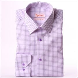 Chemise à carreaux blancs et mauves