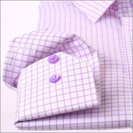 Chemise à carreaux blancs et mauves