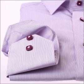 Chemise mauve à fines rayures violettes