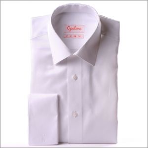 White twill french cuff shirt