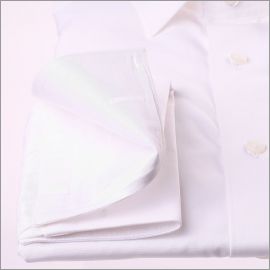 White poplin french cuff shirt