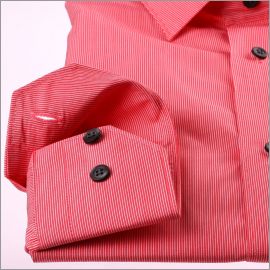 Red with thin white stripes shirt 