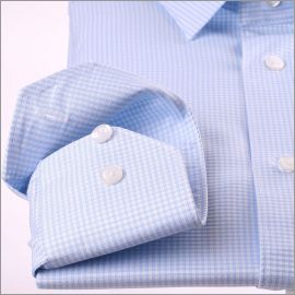 White and light blue checkered shirt