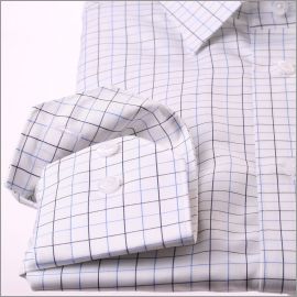 White and blue checkered shirt