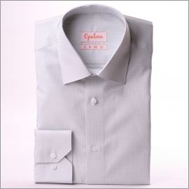 Camisa a cuadros gris y blanco