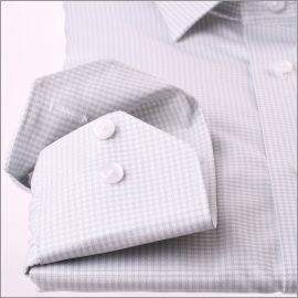 Camisa a cuadros gris y blanco