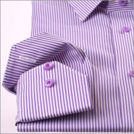 White and purple stripes shirt