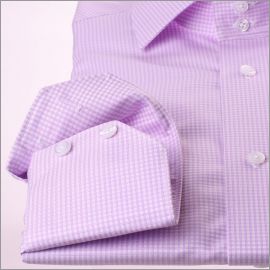 White and lilac gingham shirt