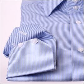 White and blue striped shirt