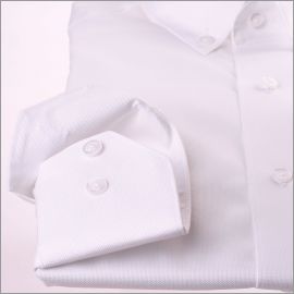 Witte oxford overhemd met een button down kraag