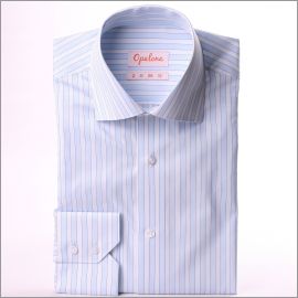 White shirt with blue stripes