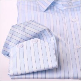 White shirt with blue stripes