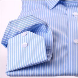 Light blue with white stripes shirt