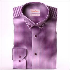Camisa a cuadros blanco y morado