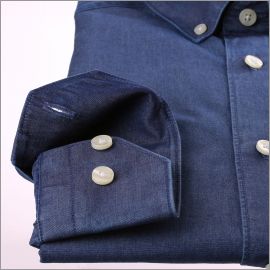 Denim shirt with a button-down collar