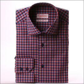 Orange and blue checkered shirt