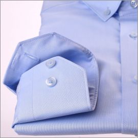 Blauwe button-down kraag overhemd