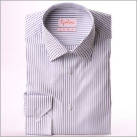 White shirt with blue stripes