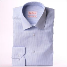 White and light blue natté shirt