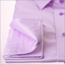 Lilac gabardine french cuff shirt