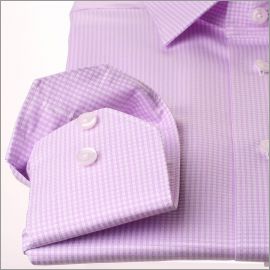 Chemise à carreaux Vichy mauves et blancs