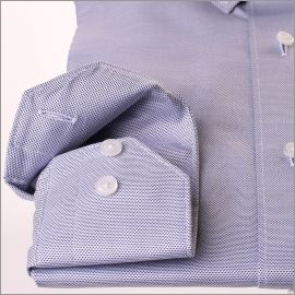 Dunkelblau und weiß Natté Stoff Hemd mit Button-down-Kragen