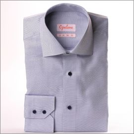 Dunkelblau und weiß Natté Stoff Shirt