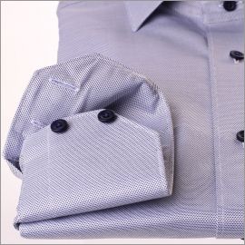 Dunkelblau und weiß Natté Stoff Shirt
