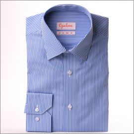 Chemise bleu moyen à rayures blanches