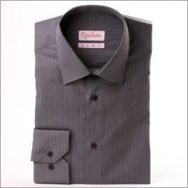 Grey and brown stripe shirt